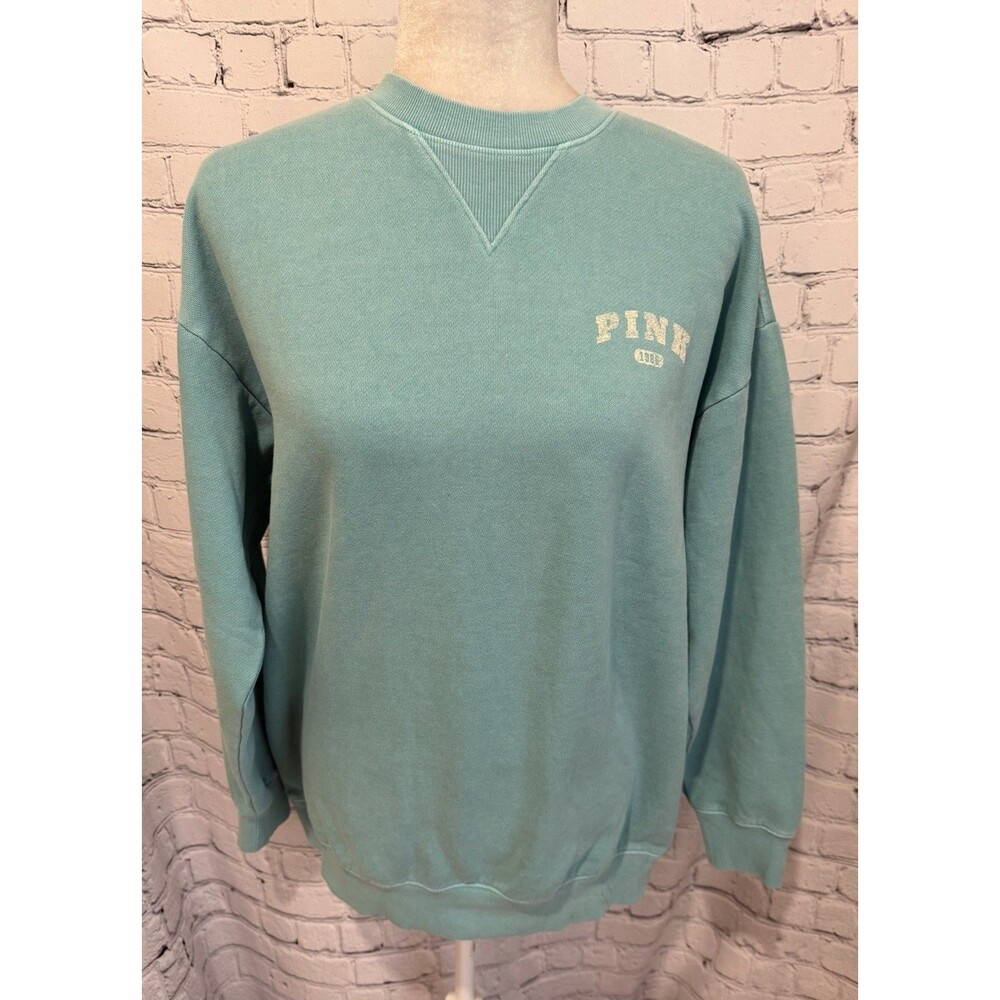 Victoria's Secret PINK Ivy Fleece crewneck sweatshirt Limited Edition Seafoam S